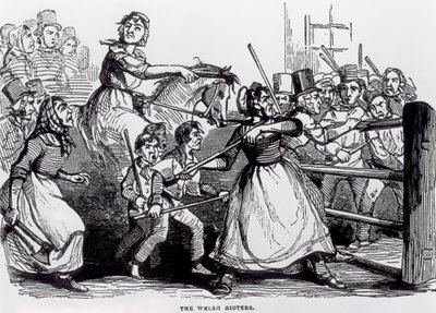 Los alborotadores galeses, de The Illustrated London News, 11 de febrero de 1843 de English School